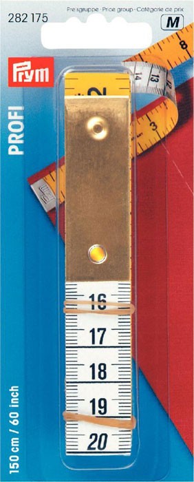 Prym 282175 Измерительная лента с сантиметровой и дюймовой шкалой Профи, с металлической пластиной