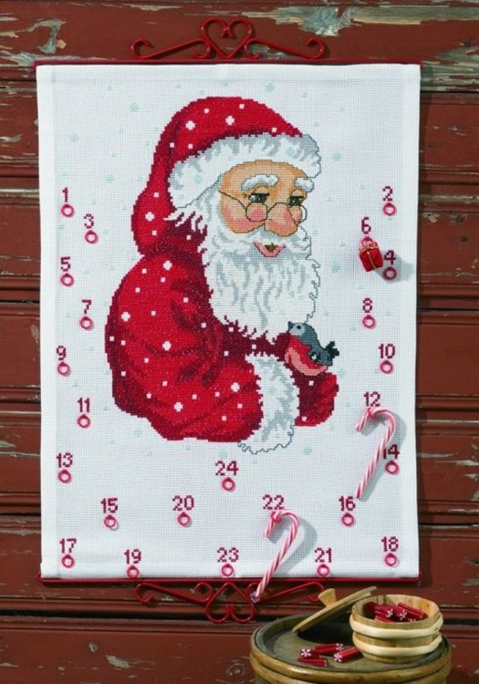 Набор для вышивания Permin 34-1237 Календарь "Санта"