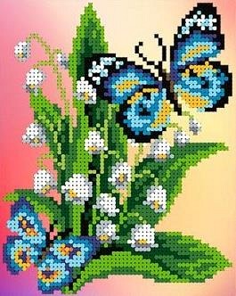 Набор для вышивания Каролинка КББН(Ч) 5003 Бабочка на ландышах