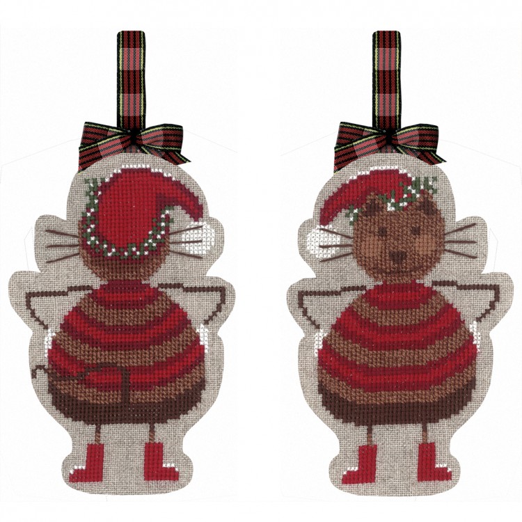 Набор для вышивания Le Bonheur des Dames 2737 Елочная игрушка "Chat Noel" (Рождественский Кот)