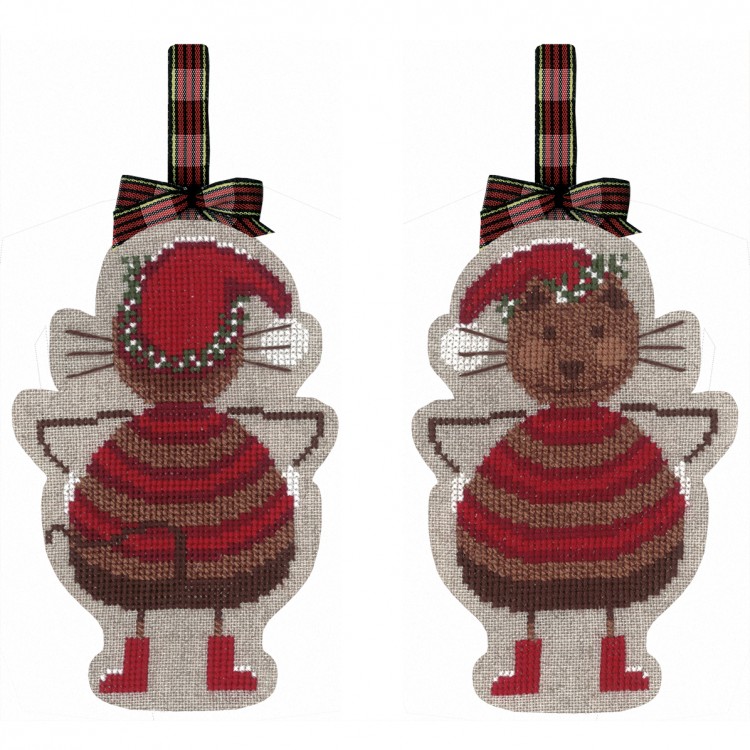 Набор для вышивания Le Bonheur des Dames 2737 Елочная игрушка "Chat Noel" (Рождественский Кот)