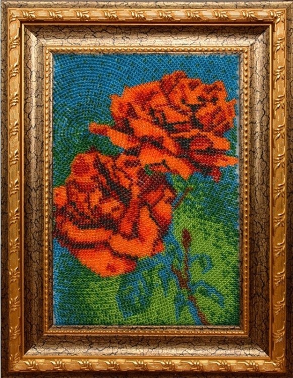 Набор для вышивания Вышиваем бисером В-95 Красные розы