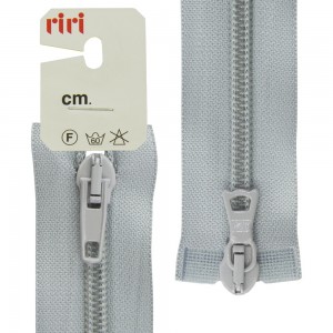 Riri 2519755/55/2118 Молния спираль, разъемная, 2 замка, 6 мм, 55 см, светло-серый