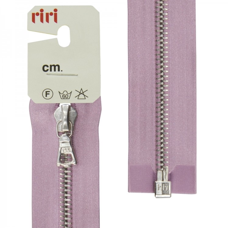 Riri 3551226/70/9413 Молния металлическая, разъемная, на атласной тесьме, 6 мм, 70 см, светло-сиреневый