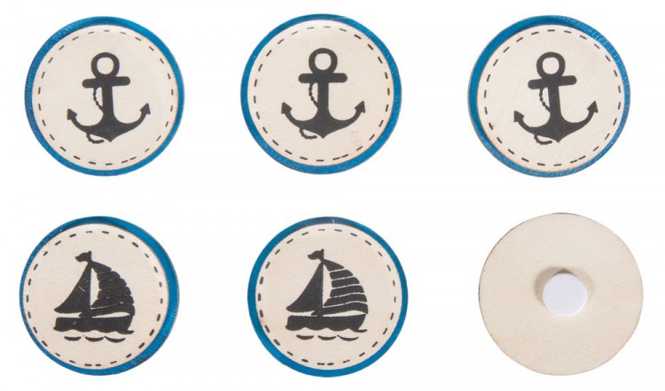 Rayher 46193000 Набор декоративных самоклеющихся дисков  "Кораблик, якорь"
