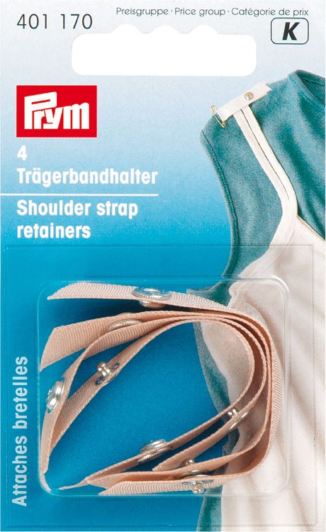Prym 401170 Держатель для бретелей, шелковая лента с кнопкой