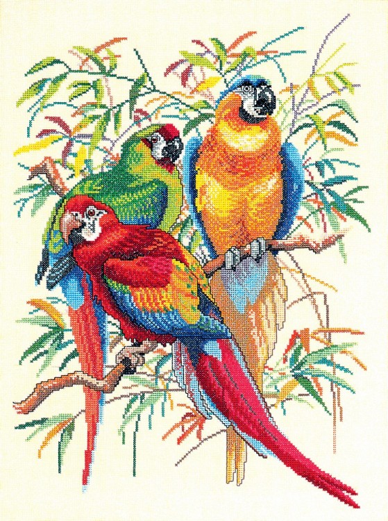 Набор для вышивания Eva Rosenstand 972-292 Parrots - Попугаи