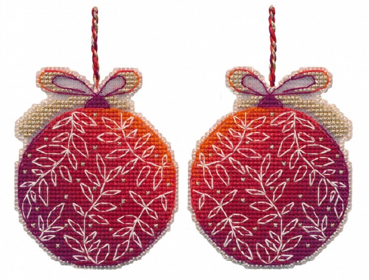 Набор для вышивания Овен 1695 Елочная игрушка "Красный шар"