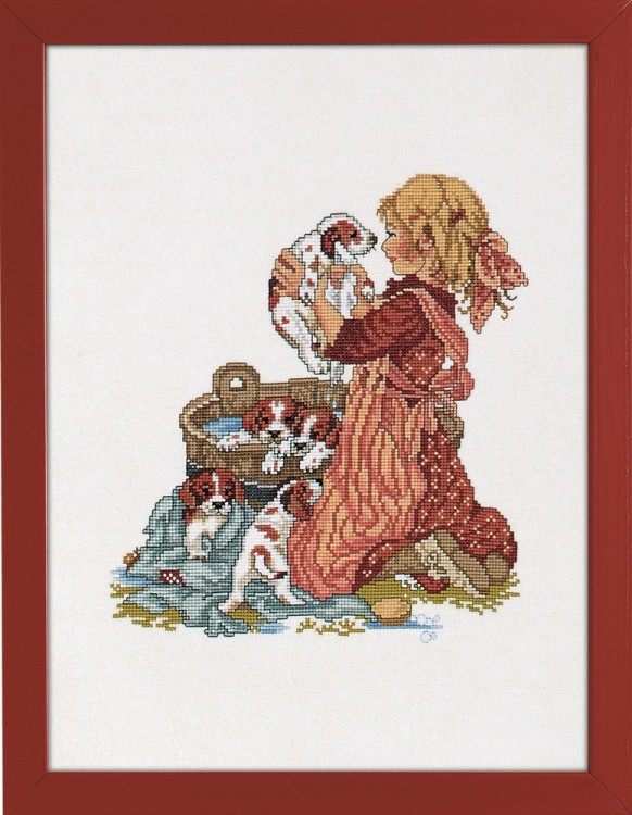 Набор для вышивания Eva Rosenstand 14-078 Девочка с щенком
