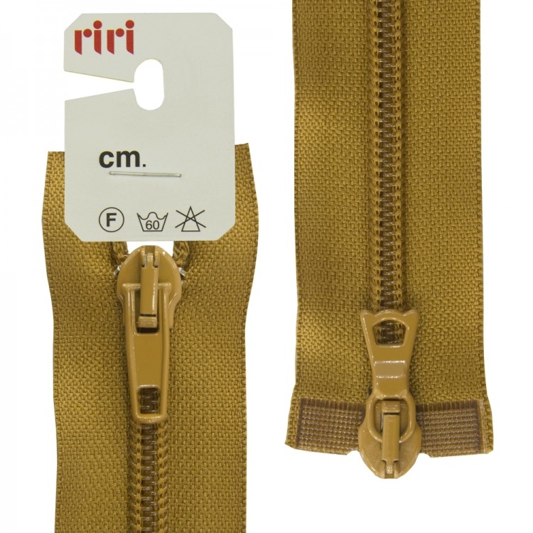 Riri 2519755/55/2221 Молния спираль, разъемная, 2 замка, 6 мм, 55 см, охра
