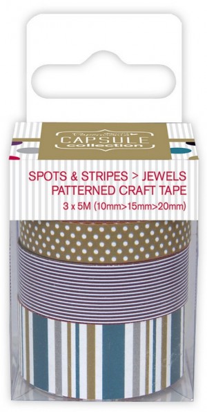 Docrafts PMA462203 Лента клейкая декоративная Spots & Stripes Jewels