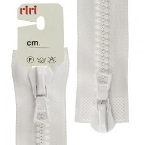 Riri 6016575/70/2101 Молния тракторная, разъемная, 2 замка, 8 мм, 70 cм, белый