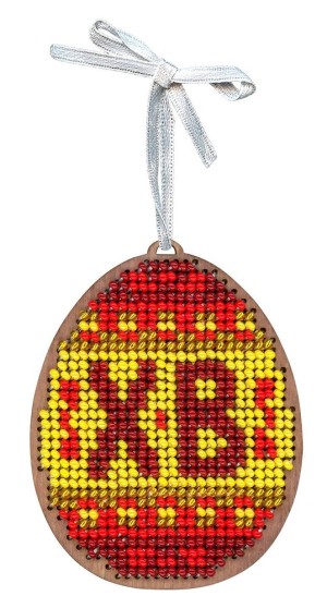 Щепка О-186 Красные узоры. Яйцо