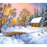 Алмазное Хобби Ah02371 Зимний домик у реки