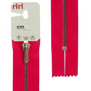 Riri 3408790/18/2407 Молния металлическая, неразъемная, брючная, 4 мм, 18 см, красный