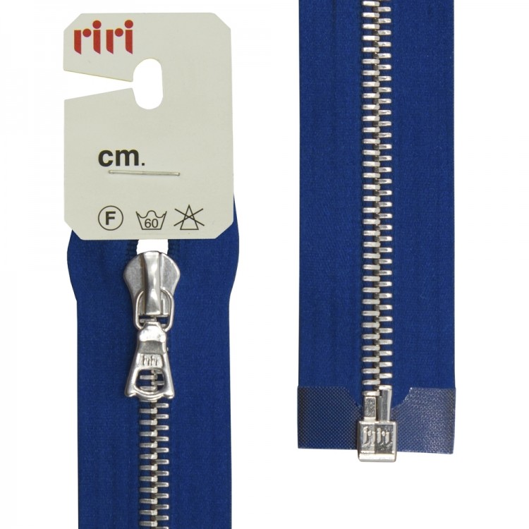 Riri 3551226/70/9603 Молния металлическая, разъемная, на атласной тесьме, 6 мм, 70 см, синий