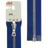 Riri 3551226/70/9603 Молния металлическая, разъемная, на атласной тесьме, 6 мм, 70 см, синий