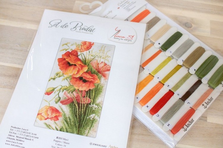 Набор для вышивания Luca-S B213 Красные маки