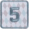HKM 42591 Термоаппликация "Цифра 5 синяя"