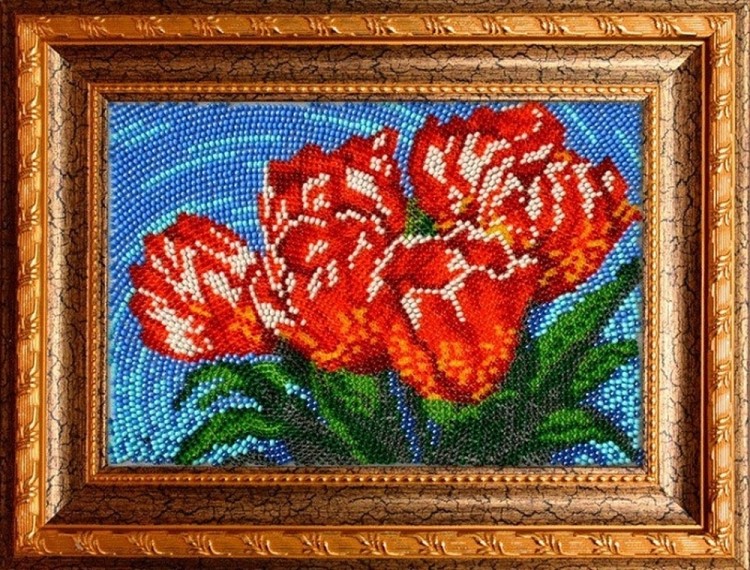 Набор для вышивания Вышиваем бисером В-99 Тюльпаны