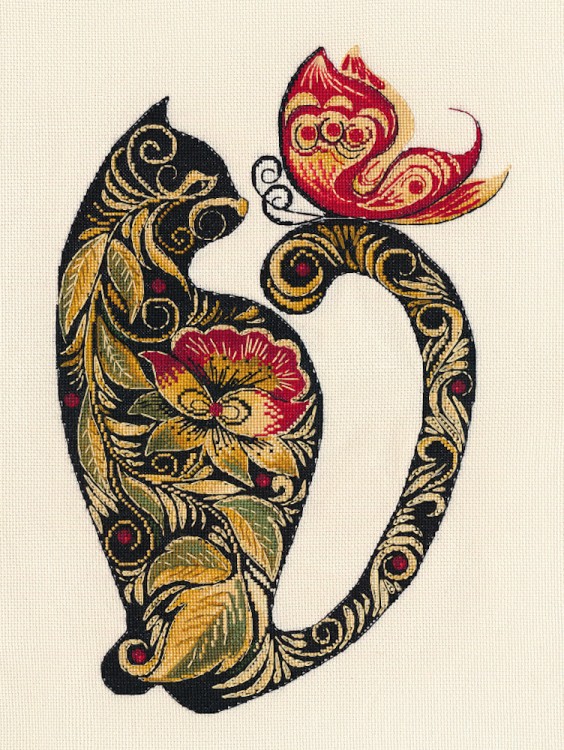 Набор для вышивания Овен 1458 Русские узоры. Кошка