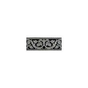 SAFISA 9061-25мм-102 Тесьма жаккард с люрексом, ширина 25 мм, цвет черный, серебристый
