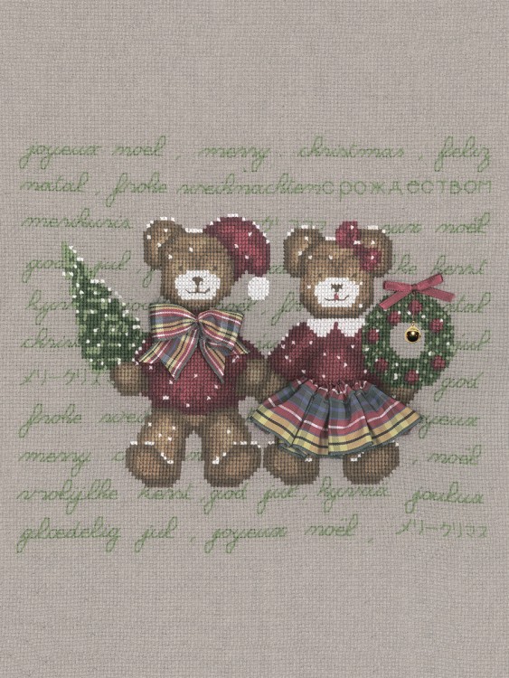 Набор для вышивания Le Bonheur des Dames 2630 Couple of Christmas Bears (Пара рождественских мишек)