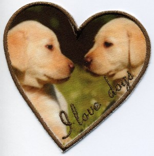 HKM 32751/1SB Термоаппликация "I love dogs"