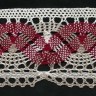 IEMESA 1854/D4 Плетеное хлопковое кружево, ширина 55 мм, цвет Телесный с бордовым