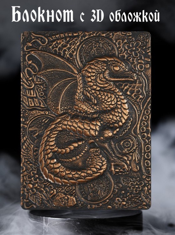 Сокровища дракона блокнот медь с 3-d обложкой