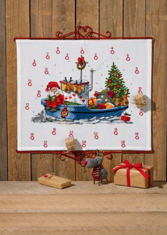 Набор для вышивания Permin 34-0215 Санта на лодке