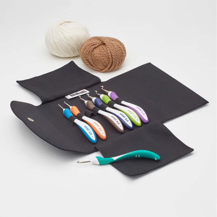 Addi 646-2 Чехол для крючков для вязания с эргономичной ручкой addiSwing