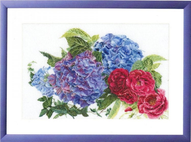Набор для вышивания Thea Gouverneur 442 Hydrangea and Rose