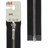 Riri 3551321/60/2110 Молния металлическая, разъемная, на атласной тесьме, 6 мм, 60 см, черный