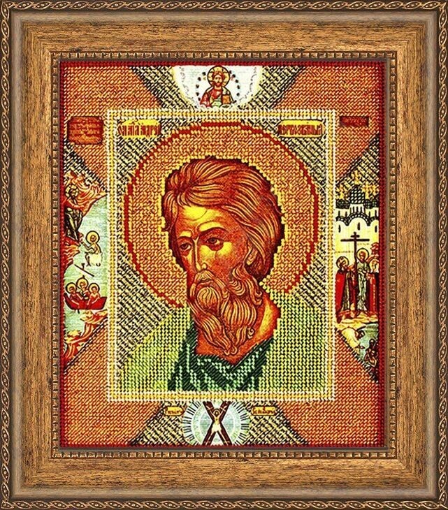 Мир багета 39БК 487-229_ПЛ Рама для иконы "Св. Андрей" Радуга бисера