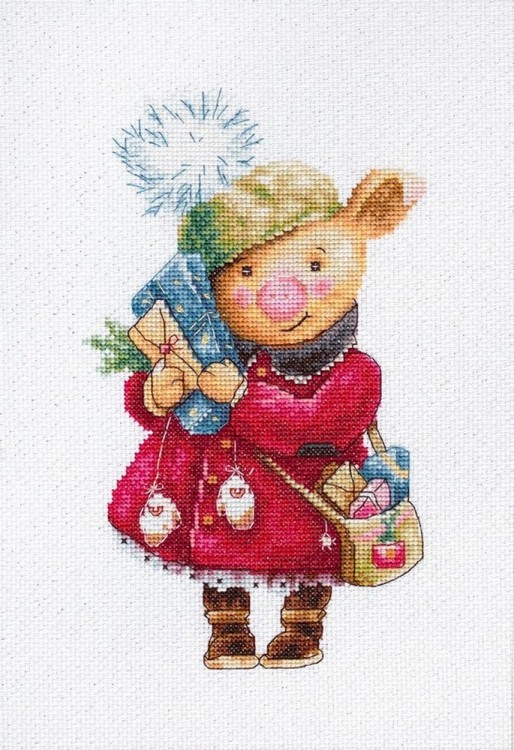 Набор для вышивания Luca-S B1153 Рождественская свинка