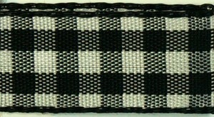 SAFISA 466-15мм-01 Лента с рисунком клетка, ширина 15 мм, цвет 01 - черный