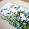 Набор для вышивания LetiStitch 939 Butterflies and bluebird flowers (Бабочки и синие цветы)