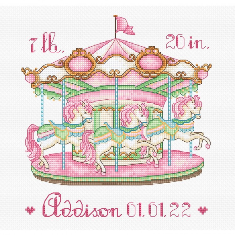 Набор для вышивания LetiStitch L8046 Baby Carousel (Детская карусель)