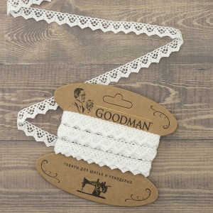 Goodman K-5004-01 Кружево плетеное, ширина 12 мм, цвет белый, 5 м