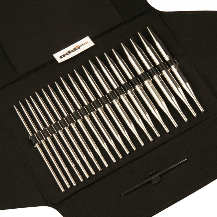 Addi 650-2/000 Набор круговых никелированных спиц со сменными лесками AddiClick Basic