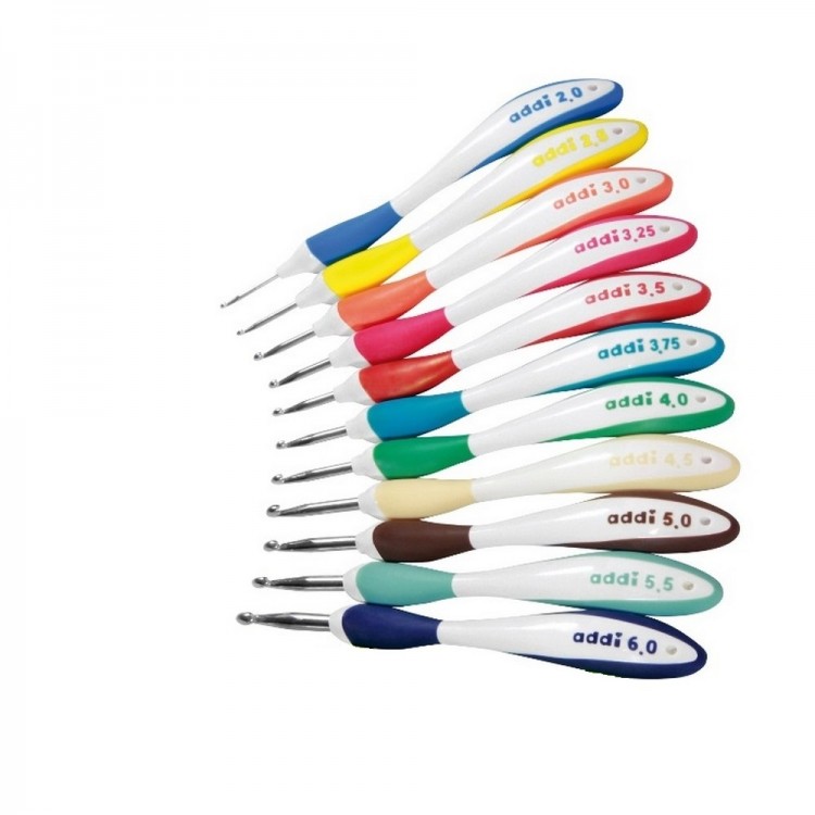 Addi 141-7 Крючок вязальный с эргономичной ручкой AddiSwing Maxi 17см