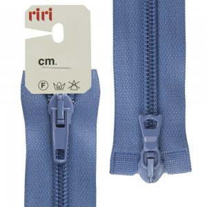 Riri 2519755/55/2630 Молния спираль, разъемная, 2 замка, 6 мм, 55 см, сине-голубой