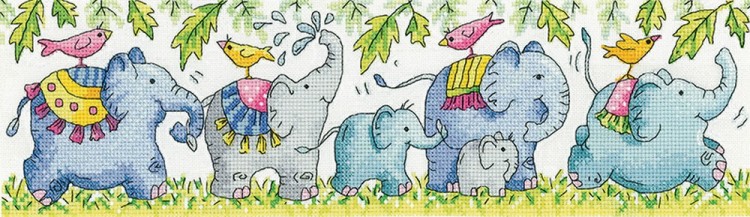 Набор для вышивания Heritage KCEP1569E Elephants on Parade (Парад слонов)
