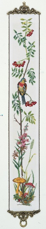 Набор для вышивания Eva Rosenstand 13-265 Птичка на ветке, грибы, осень