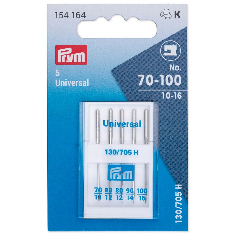 Prym 154164 Иглы для швейных машин с плоской колбой 130/175 H, универсальные № 70-100