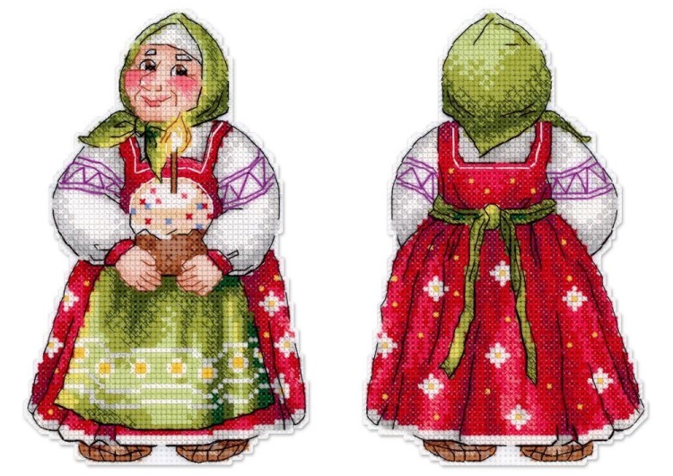 Набор для вышивания Жар-Птица Р-1354 Бабушка с куличом