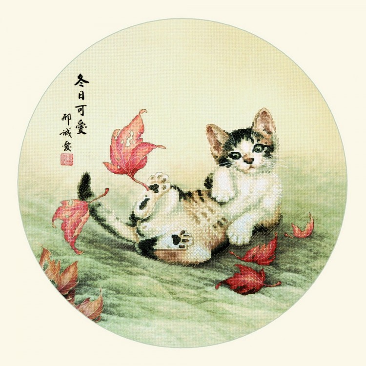 Набор для вышивания Xiu Crafts 2032301 Играющий котенок