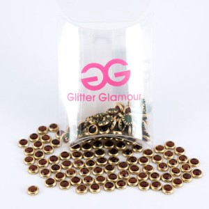 Glitter Glamour 50.0174 Термоклеевые украшения для декора "Gold Rim Topaz 7"