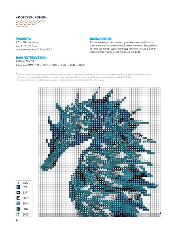 Французская вышивка крестом. Все оттенки океана Изабель Вотье (розовая)